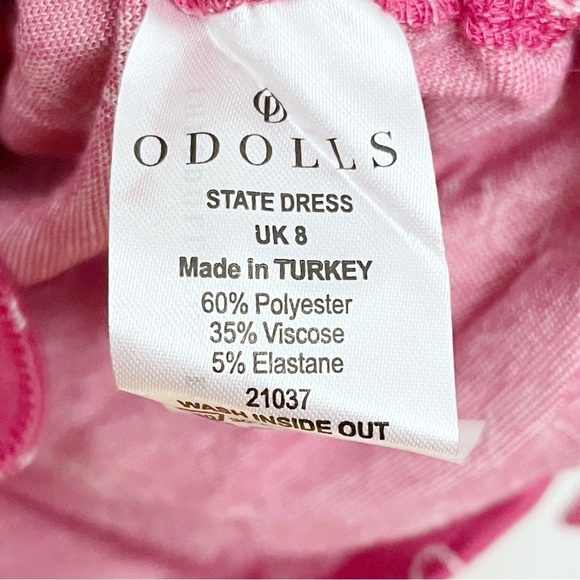 ASOS ODolls Collection Women’s US 8 Pink Motif Detail Ruched Sweater Mini Dress - Picture 6 of 10